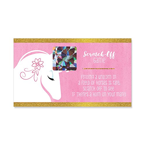 Big Dot of Happiness Rainbow Unicorn - Magical Unicorn Baby Shower or Birthday Party Game Scratch Off Cards - 22 Count