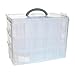 DJUNXYAN 3-Tier 30 Sections Transparent Stackable Adjustable Compartment Slot Plastic Craft Storage Box Organizer for Toy Desktop Jewelry Accessory Drawer Or Kitchen 4 Colors 3 Sizes(XL White)