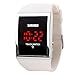 GOHUOS Fashion Touch Screen Digital LED Big Dial Waterproof Fashion Sport Mens Womens Unisex Wrist Watches-White