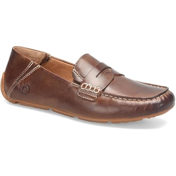 Born Men’s 10M Andes Brown Soft Leather Penny Loafer‎ Comfort Shoe Driving Mic Andes | Born Shoes main image 2
