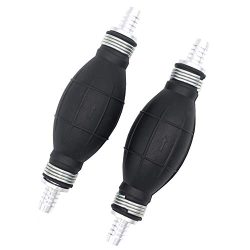 Royitay 2Pcs 3/8" 10mm 5/16" 8mm Bulb Type Rubber Fuel Transfer Vacuum Fuel Line One Way Fuel Valve Fuel Pump Line Hose Hand Primer Gasoline Petrol Diesel Pump For Marine Boat Accessories (3/8" 10mm)