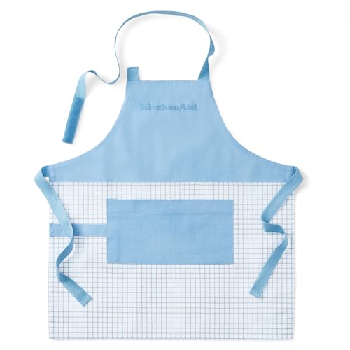 KitchenAid Gourmet Series Gridlines Little Chef Apron, Water & Stain Resistant,…