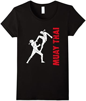 Women's Muay Thai Thailand Kickboxing T-Shirt - Martial Arts T-shirt Medium Black