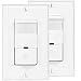 TOPGREENER Motion Sensor Switch, PIR Sensor Light Switch, Occupancy & Vacancy Modes, No Neutral Wire Required, Ground Wire Required, 150W LED/CFL, 1/4 HP, Single Pole, TDOS5-J-W-2PCS, White