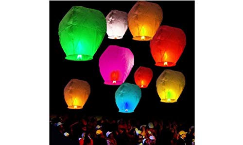 Sky Lanterns 40-Pack 100% Biodegradable and Environmentally Friendly Paper Lanterns Multi-Color Assortment for Events, Birthdays, Weddings, Parties, New Years, Memorial Ceremonies and More (40 Pack)