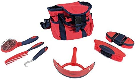 Perry Equestrian No.569 Grooming Kit with Bag, Red