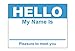 Hello My Name is Stickers Labels Nametags Visitor Sticker Badges Write on Adhesive Color Simple Basic Blank [Sky Blue] -2-5/16" x 4" Inch 100 Stickers Labels per Roll