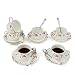 Porcelain Tea Cup and Saucer Set Coffee Cup with Saucer and Spoon 18 pc, Set of 6 (Rose)