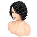 Quantum Love Curly Human Hair Wigs Lace Part Brazilian Virgin Human Hair Wigs Glueless Side Part Short Natural Color Wig for Women
