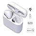 Wireless Charging Case Replacement Compatible with Air Pods with Bluetooth Pairing Sync Button (Air Pods not Included), Earbuds Protective Cover with Built-in Battery Charge 5 Times (White)