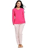Ekouaer Sleepwear Set Women's 2 Pcs Long Comfy Pajamas Cotton Sleep Nightwear S-XXL