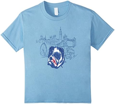 Kids I Love British Bulldog London Bridge Pet T Shirt 6 Baby Blue