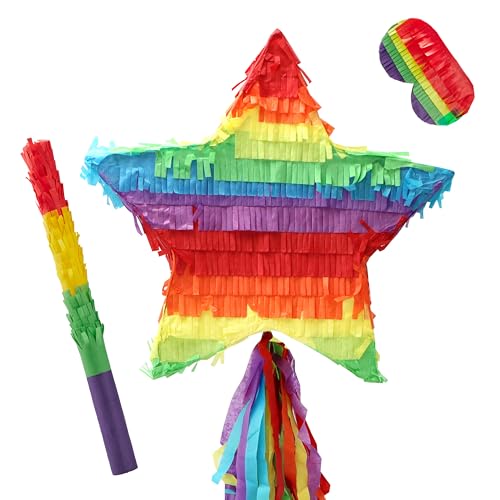Cinco De Mayo Star Pinata 12.6 x 12.6 inches. Fiesta Party Supply for Fiesta Taco Party, Luau Event Photo Props, Mexican Theme Decoration, Carnivals Festivals, Taco Tuesday Event