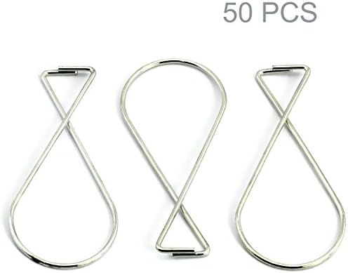 Office EX 50pcs Ceiling Hook Hanger Clip Grid Wire T-Bar Metal Hanging Squeeze Suspended Figure 8 Hanger Hook