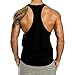 InleaderAesthetics Men's Tank Tops Sleeveless Shirts Y-Back Gym Workout Stringer Tank Tops Bodybuilding Fitness T-Shirts - Black-S
