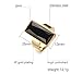 MEALGUET Stainless Steel Gold Plated Rectangle Large Glass Women's Fashion Cocktail Ring, Black, Size 9