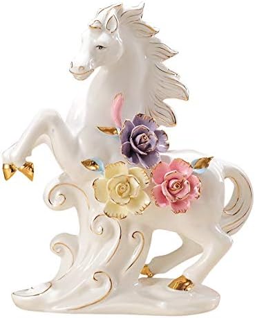 ALILEO European Ceramic Horse Crafts Figurines Entrance Living Room Home Decorations Porcelain Ornaments Opening New Home Birthday Gift