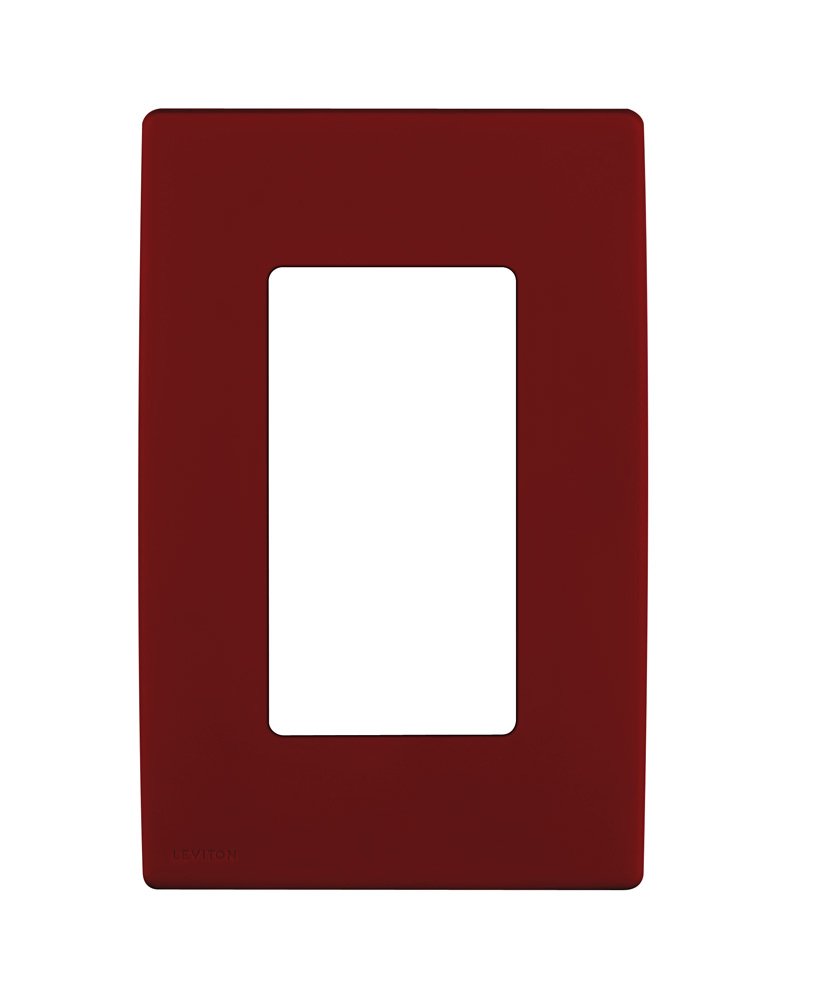 Leviton REWP1-RE Renu One-Gang Screwless Snap-On Wallplate, Red Delicious