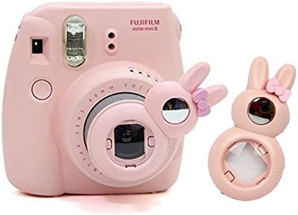 Selfie Bunny Style Close Up Mini Lens with Self-Portrait Mirror for Fujifilm Instax Mini 7s and 8, Pink