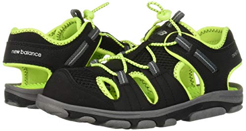 New Balance Unisex-Kid's Adirondack Sandal Sport, Black/Lime, P11W W US Little Kid - Thumbnail 6