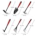 FLORA GUARD 6 Piece Garden Tool Sets – Including Trowel,5-Teeth rake,9-Teeth Leaf rake,Double Hoe 3 prongs, Cultivator, Weeder, Gardening Hand Tools with High Carbon Steel Headsthumb 3