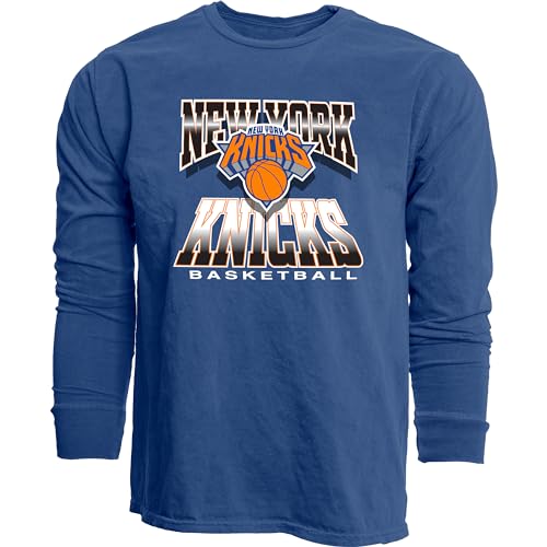 New York Knicks NBA Officially Licensed Long Sleeve T-Shirt Ringspun Team Color…