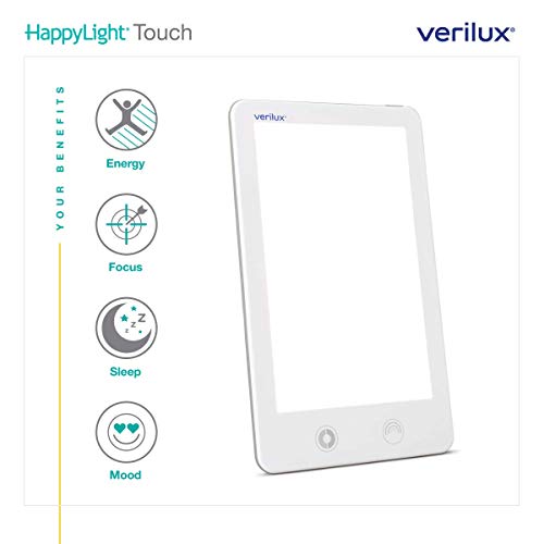 Verilux HappyLight VT32 Touch 10,000 Lux LED Bright White Light Therapy Lamp with Adjustable Color and Brightness Controls