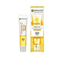 Garnier Vitamin C Daily UV, Invisible Brightening Fluid, SPF50+, Prevents + Corrects Sun Damages, Face & Neck, For all skin types, Cruelty Free, Vegan, 40ml