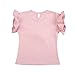 BOBORA 3PCS Toddler Kids Baby Girls Flower Print Tassel Short Sleeve Tee +Shorts Pants + Matching Headband Outfit Set Pink