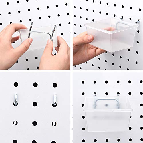 Pegboard Bins with Hooks and Labels, Pegboard Bins Kit DIY Pegboard