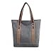 Sunshinejing Women's Canvas Shoulder Bags Retro Casual Handbags Work Tote Purses (Grey) One Size
