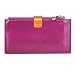PEIUJIN Women's Genuine Wallet RFID Blocking Card Case Purse with Zipper Pocket (Purple)