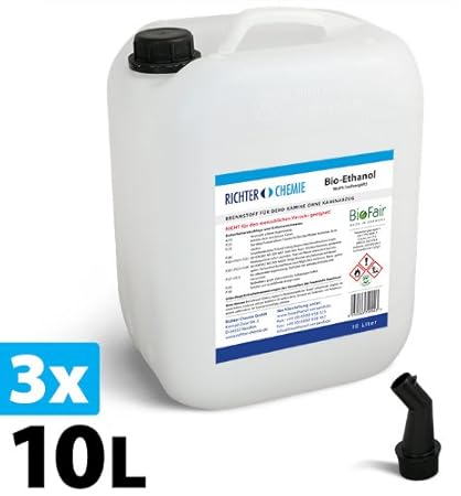 30L Bioethanol 96,6% - - Markenprodukt BioFair® - geprüfte Laborqualität - GRATIS VERSAND