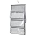 mDesign Fabric Hanging Closet Storage Organizer for Purses, Handbags, Clutches - 5 Pockets, Gray
