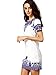 Floerns Women's Porcelain Print Short Sleeve Mini Top Shirt Dress White Blue S