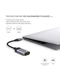 QGeeM - Cable adaptador USB C a HDMI (compatible con Thunderbolt 3, compatible con MacBook Pro 2018 2017, Samsung Galaxy S9 S8, Surface Book 2, Dell XPS 13 15, Pixelbook Plus)