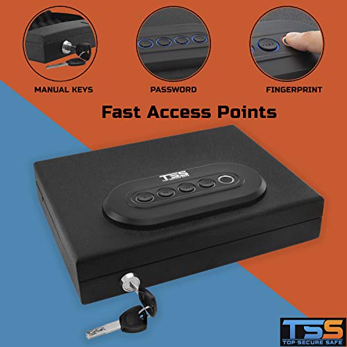 Gun Safe Box Lock Biometric Pistol Vault Firearm Security Key Pad