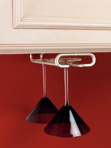 Stemware Racks, Metal Single Row and Quad Rows, Satin Nickel finish4-1/4