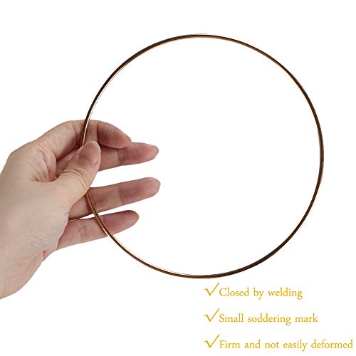 ManYee Dream Catcher Metal Rings 10Pcs 6 inch Metal Ring Hoops Macrame Rings for Dreamcatchers Crafts and Wedding Decor Gold