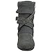 Womens Ankle Boots Slouch Knitted and Suede Cross Strap Buckles