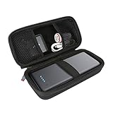 Khanka Portable Charger External Battery Power Bank Carrying Travel Case Bag For Anker PowerCore+ 26800 Premium/20100 USB-C/Type-C High Capacity. Fits USB Calbe,Wall Charger and Car Charger - Black