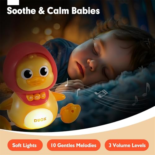 AM ANNA 3 Pcs Musical Duck Crawling Baby Toys Set with Music & Light for Baby 6 to 12 Months, Crawling Baby Toys Early Learning Educational Toy for Babies 12 18 Months Birthday Toy for 1 2 Year Old