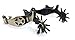 American Heritage Jingle Bob Spurs 10 Point Rowl Engraved Silver