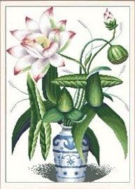 Qihu’s 5d Crystal Diamond Painting DIY Counted Paint By Number Kits, Water Lily Lotus Flower Picture