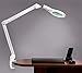 Vision Lighting LED Magnifying Lamp with Clamp - Ultra Bright Task Magnifier 5 Diopter Glass Lens with 2.25x Magnification Adjustable Arms for Hobby Craft Esthetician Work - White