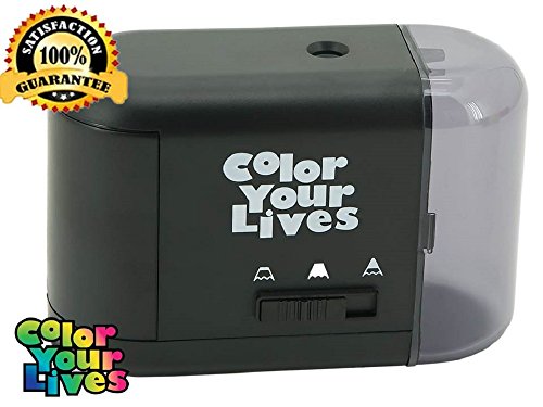 Pencil Sharpener Electric and Battery Operated-Best Quiet Portable Personal Electronic Sharpener for Pencils-3 Sharpness Settings-Heavy Duty-Office School Home-USB Plug- Free Coloring Books (Black) Pencil Sharpener Electric and Battery Operated-Best Quiet Portable Personal Electronic Sharpener for Pencils-3 Sharpness Settings-Heavy Duty-Office School Home-USB Plug- Free Coloring Books (Black)