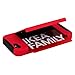 Red Business Credit Card Holder Stand Silicone Case Back Cover for Iphone 5