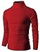 H2H Mens Slim Fit Basic Ribbed Thermal Turtleneck Pullover Sweaters