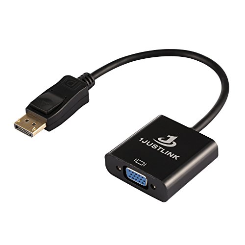 1JUSTLINK 1080P Gold Plated DisplayPort DP to VGA Adapter Converter Male to Female Connector Cable for PC Laptop