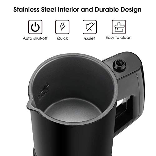 Milk Frother, Electric Foam Maker, Automatic Hot Cold Milk Steamer for Coffee, Cappuccino and Macchiato (Black) - Thumbnail 4
